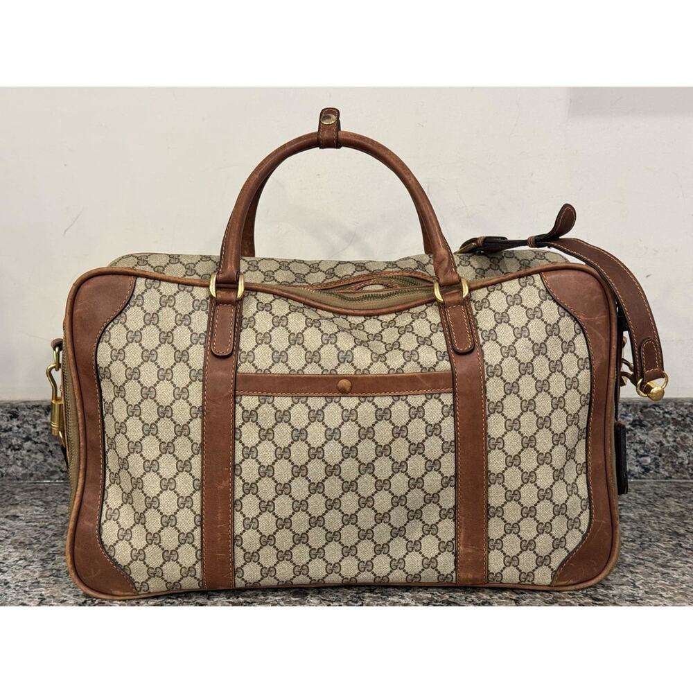 Gucci GG Web Vintage 1980 Travel Luggage Bag w/ Strap SPB-VWG 341027 - Picture 8 of 13